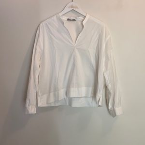 NWOT Everlane The Silky Cotton Split Neck Blouse